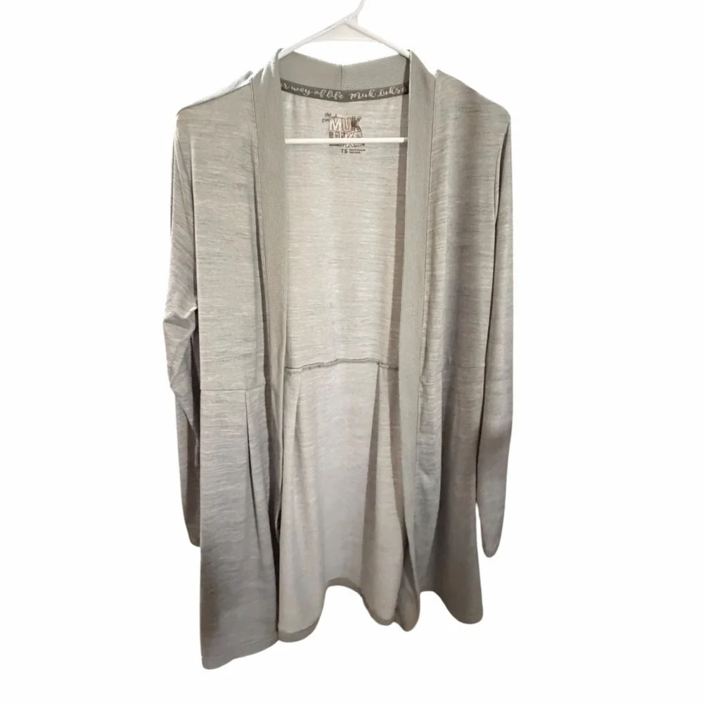 Muk Luks Women's Light Gray Cardigan Sweater